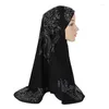 Abbigliamento etnico H968 Ultimo hijab istantaneo musulmano con molti strass per la sciarpa islamica sui cappelli arabi