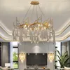 Lampy wiszące nowoczesne luksusowy kryształowy żyrandol Złoty światło Lampa LED LAMPA DOMOWA JAPIALNA DEKALIZACJA DEKALIZACJA DOMU 3