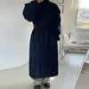 Dames trench jassen superaen Koreaanse chique herfst nichestijl raap high taille single breasted oversized lange jas vrouw