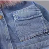 Cappotto giù per bambini cappotti vestiti 2023 giacche di jeans invernali con cappotti con cappuccio di pelliccia per ragazze di cotone addensato per bambini abbigliamento giacche da ragazza j230823