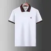 Plus 3xl Storlek Många färger är broderyletter polo skjortor man mode design ribbade ärmar delade hem stretch polos solid colortop man