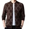 남자 스웨터 디자이너 새로운 캐주얼 카디건 스웨터 점퍼 패션 스트라이프 포켓 니트 아웃복 코트