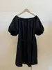 Casual Dresses Fashion Temperament Short Dress Women's Off-the-Shoulder Sexig Puff Sleeve Mini Black Clothing for Female