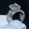 Band Rings Super Shining Women Men Fashion Exquisite Silver Color Inlaid Zircon Stones Wedding for Engagement Jewelry 230823
