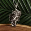 Pendant Necklaces Trendy Cartoon Sexy Female Warrior Cosplay Long Hair Goddess Necklace Men And Women Cool Hip Hop Jewelry Couple Gift