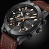 Crrju Fashion Watch Men New Design Chronograph Big Face Quartz Polshipes Heren Outdoor Sports Leather Watches Orologio UOM237O