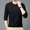 Men's T Shirts Comfortable Holiday Outdoor Men T-Shirt Top O Neck Polyester Pullover Regular Slight Stretch Solid Color Stylish