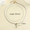 Pendant Necklaces Neo-gothic Evil Blue Eye Imitation Pearl Necklace For Women Collar Gold Color Stainless Steel Clasp Bulk Items Wholesale