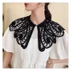 Scarves Fashion Fake Collars Shawl ONeck Doll False Collar Shirt Women Hollow Crochet Lace Detachable Half Wraps 230823