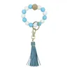 Beaded Bracelet Keychain Couple Silicone Bead Keychain Bag Decoration Pendant Keyring Key Chain Creative Gifts