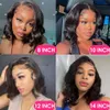 Glueless Body Wave Lace Closure Bob Wigs Pre Plucked for Black Women Wavy Lace Wigs 220%density Beginner Friendly