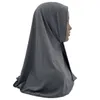 ヒジャーブのクラシックイスラム女性女性用スナップファスナーを着用する準備ができているフルカバーヘッドラップスカーフターバンキャップターバンテミュージャー230823