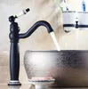 Kitchen Faucets Black Oil Rubbed Brass Ceramic Base Single Handle Bathroom Basin Sink Faucet Mixer Tap Swivel Spout Deck Mounted Mnf506