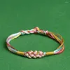 Charm Bracelets Peach Blossom Bracelet Long Distance Friendship Friend Adjustable Braided For Women Teen Girls Jewelry
