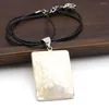 Pendant Necklaces 5PCS Wholesale Natural White Shell Cracked Rectangular Necklace For Woman Jewelry Ornament Charm Gift