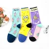 Chaussettes pour hommes 1 paire mode couleur couple coton peigné créatif dessin animé série animale personnalisé quatre saisons unisexe