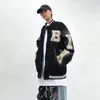 Erkek Ceketler Vintage Bone Varsity Ceket Erkek Deri Kollu Peluş Letterman Kadın Bombacı Hip Hop Ceket Büyük Boy Yeşil Mor 230823