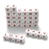 Zähler Spielzeug 10pcs 12mm Baby Silikon Buchstaben Perlen Schnuller Alphabet BeadSchew Zahnen Pflege Dusche Geschenke BPA kostenlos 230822