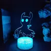 Night Lights Cool Hollow Knight Shade 3D Game Lamp Upward Lighting Acrylic Kids Christmas Gift Lovely Present For Gamer Friends