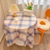 Table Cloth Vintage Floral Ins Plaid Round Square Tablecloth Dormitory Student Desk Meal Background