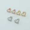 Boucles d'oreilles en forme de cœur creux pour femmes, bijoux de styliste, marque complète, cadeau de mariage et de noël, S3B7