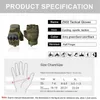 Five Fingers Luvas Tactical Half Fingleless Military Glove Outdoor Fitness Sport Camping Camping Cascando Caminhando Men 230823