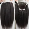 Mongolian Kinky Straight Wigs for Black Women Human Hair Yaki HD Transparent Glueless Full Lace Front Wig Pre Plucked
