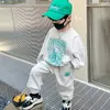 Kleidung Sets Herumn Kids Kleidung Boy's Cotton Sport Cartoon T -Shirt Hosen 2pcs Kinder Jungen Sweatshirt Sweatpant Tracksuit Loungewear 230823