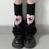 Donne calze Hheart Cross Knit Y2K Soch Sock Black Rink Reversible Woman harajuku Gyaru giapponese Fashion Autumn Inverno