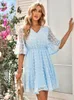 Party Dresses Summer Elegant For Women 2023 Fashion V Neck Half Sleeve Plus Size Beach Casual Female Chiffon Mimi Dress Vestidos