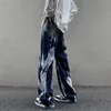 Heren jeans tie-dye jeans mannen high street rechte denim broek mannen baggy mode trend Jean broek heren brede poten broek bf kleding 230823