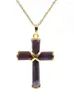 Hänge halsband XSM Natural Amethyst Lapis Lazuli Cross Gem Stone Reiki Healing Chain Halsbandsmycken för kvinnor Män flickor