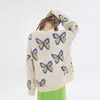 Женские свитера Deeptown Harajuku Bufferfly Sweater Женские винтажные каваи вязаный джемпер мультфильм в трикотаж в клетчат