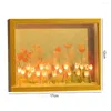 Nachtlichter Tulpe Ornament Material Beutel handgefertigt ewiges Bilderrahmen Blume Home Decor Warm Light Nacht Schlaf Geschenk