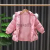 Down Coat Winter Kid Girl Coat Cotton Padded Bow midjebälte Varma förtjockna långjackan Parka Baby Ytterkläder Småbarn Barn Kläder A873 J230823