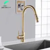 Keukenkranen shbshaimy nickle gouden keuken kranen roestvrij staal pull down stroom spuit dekbevestiging water wastafel kranen zwart geborsteld 230822