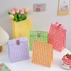 Present Wrap 5st Plaid Bag Standing Paper Birthday Party Wedding Supplies Wrapping Hospitality Flower