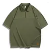 Polos da uomo in stile USA Casual 2023 Summer Summer Short Shro Solid Green Green Shirt Brand Abiti di moda per uomini Oversize 3xl