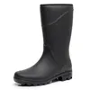 Boots Rain Boots 39 Mens مقاوم للماء 43 سم مسطح PVC Slipon Midcalf موقع بناء الذكور الأحذية HY29 230822