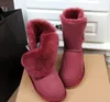 Kvinnor Baily Button Snow Boots 5803 Shearling Bootie Casual Soft Comfort Håll varma stövlar Skor med Box Card Dustbag Vackra gåvor