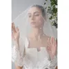 Bridal Veils Modne koronkowe akcesoria weselne Krótkie welon Perły Dwu warstwowe z metalowym grzebieniem