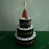 3 niveaux gâteau fête événements salon bar discothèque VIP joyeux anniversaire LED gâteau bouteille présentateur illuminé gâteaux support Glorifier néon signe