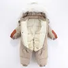 Rompers Winter Baby Clothes Kids Thick Warm Snowsuit Girl Boys Fleece Jumpsuit Children Clothing Snow Wear Outerwear Coats 230823