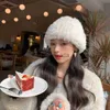 Beanie/Skull Caps Korean Plush Woolen Hat Women's Winter Big Head Fashion Ins 2023 New Fashion Cold Hat Show Face Liten Sticked Hat J230823