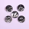 Brooches Pin for Women Men Funny Badge and Pins for Dress Cloths Bags Decor Round Shape Mountain Scenery Cute Enamel Metal Jewelry Gift for Friends Wholesale