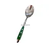 2pcs Green Griff Western Geschirr drei Nägel Messergabel Löffel Holzhandmesser Löffel und Gabeln Restaurant HKD230812