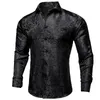 Erkekler Sıradan Gömlek Erkekler Uzun Kollu Siyah Paisley İpek Elbise Gömlek Günlük Smokin Sosyal Gömlek Lüks Tasarımcı Erkek Giyim 230822