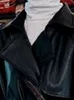 レディースレザーフェイクネラッツリュリスプリング黒い大量の長い防水トレンチコート用スリーブルーズ韓国のファッション服230822