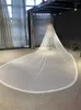 Bridal Veils Est Real POS Hoogwaardige luxueuze zware parels en pijpen kralen 5 meter Ivorige tule bruiloft Veilaccessoires