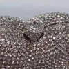 Bolsos de noche Mujer Diamante Forma de corazón Bolsa de embrague Monedero Teléfono Dinero Carteras Diseño de lujo Mujeres Cristal Hombro Bolsos de fiesta